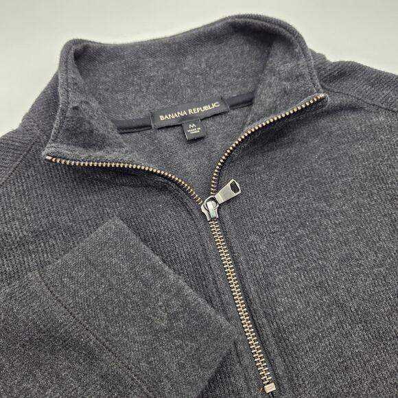 Banana Republic 1/4 Zip Up Pullover Sweater Grey Men's Medium - Picture 7 of 9